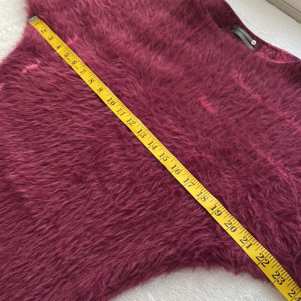 Anthropologie Fuzzy Burgundy Sweater - Picture 5 of 10